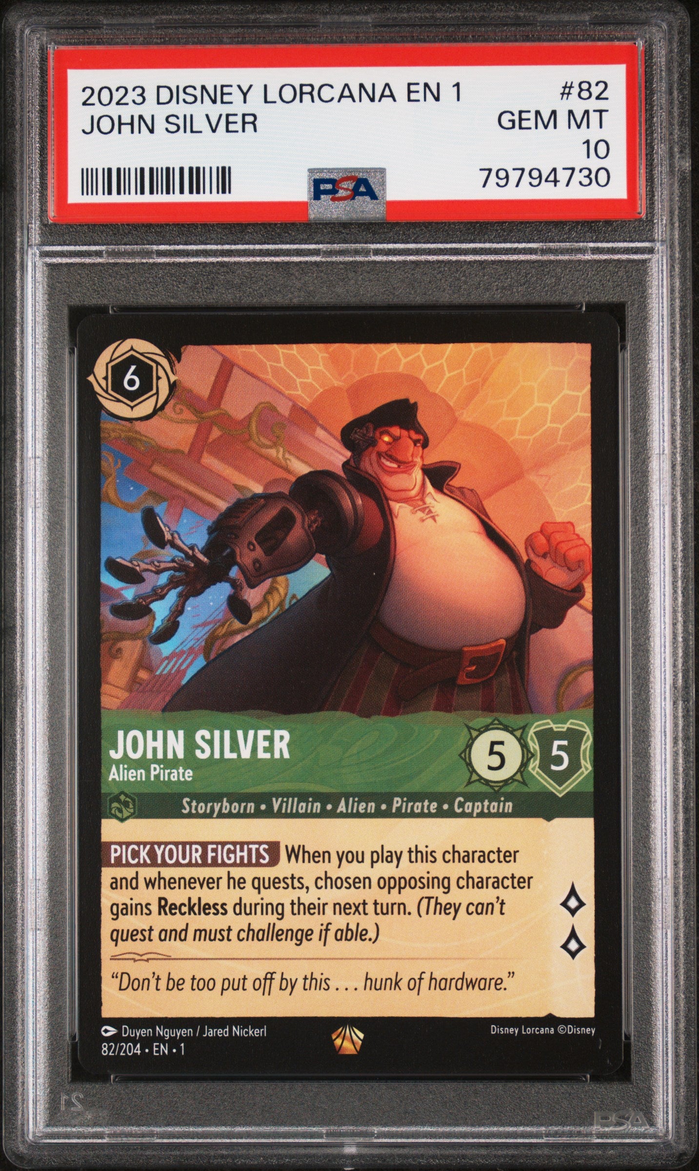 2023 Disney Lorcana EN 1 John Silver #82 PSA 10
