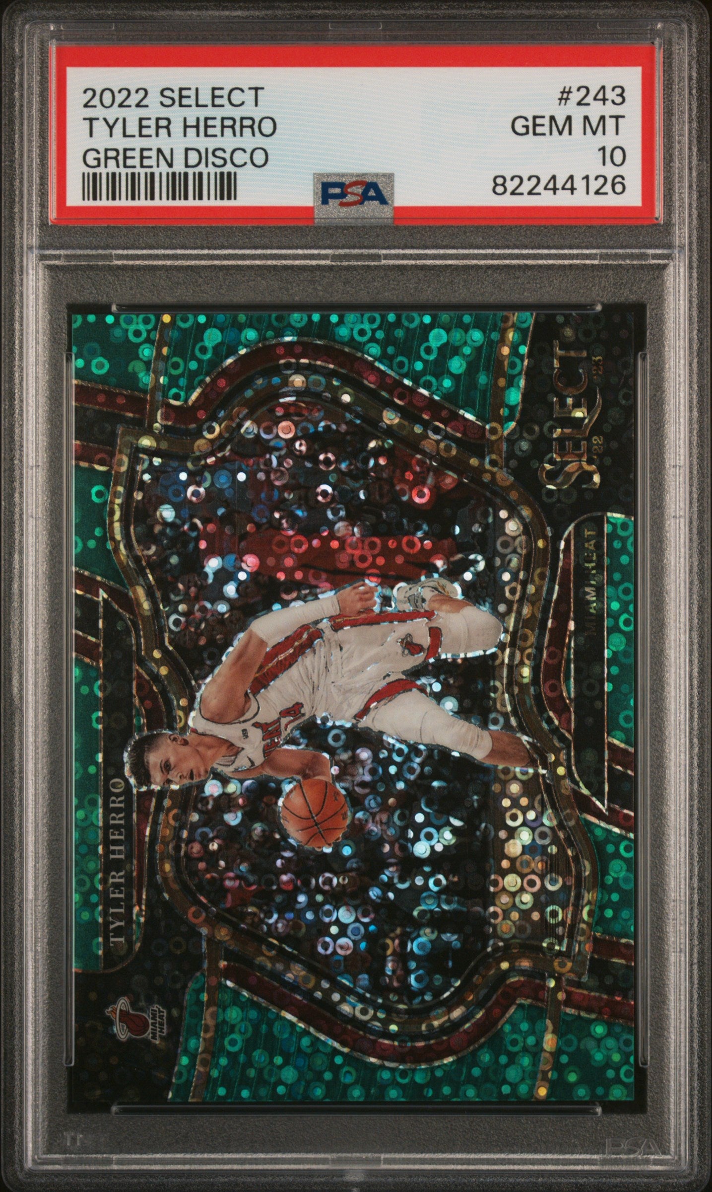 2022 Panini Select #243 Tyler Herro Green Disco PSA 10