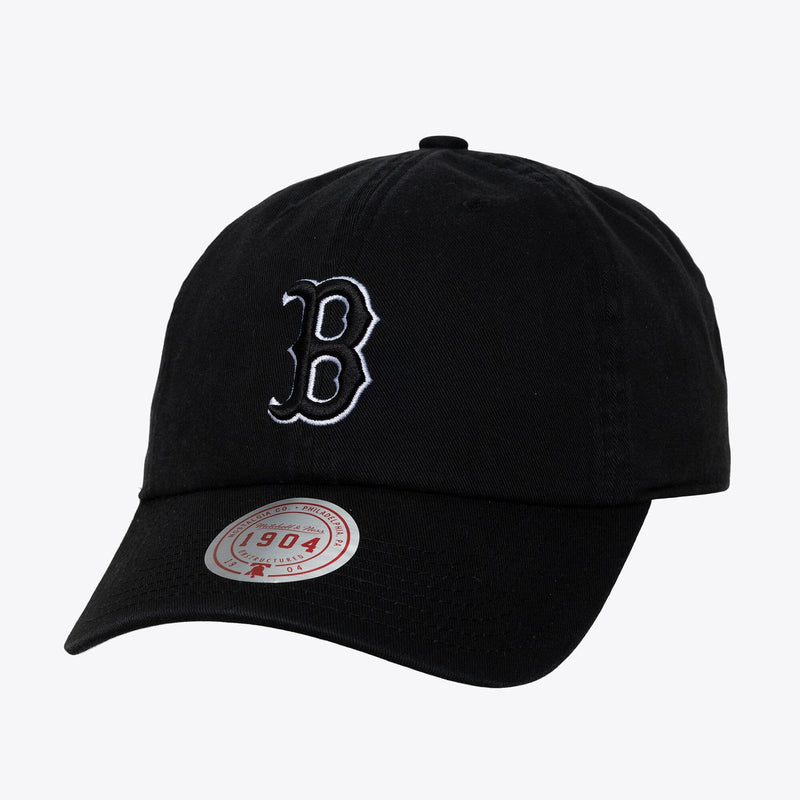 Boston Red Sox Mitchell & Ness Unisex 1904 Strapback Adjustable Hat - Black & White
