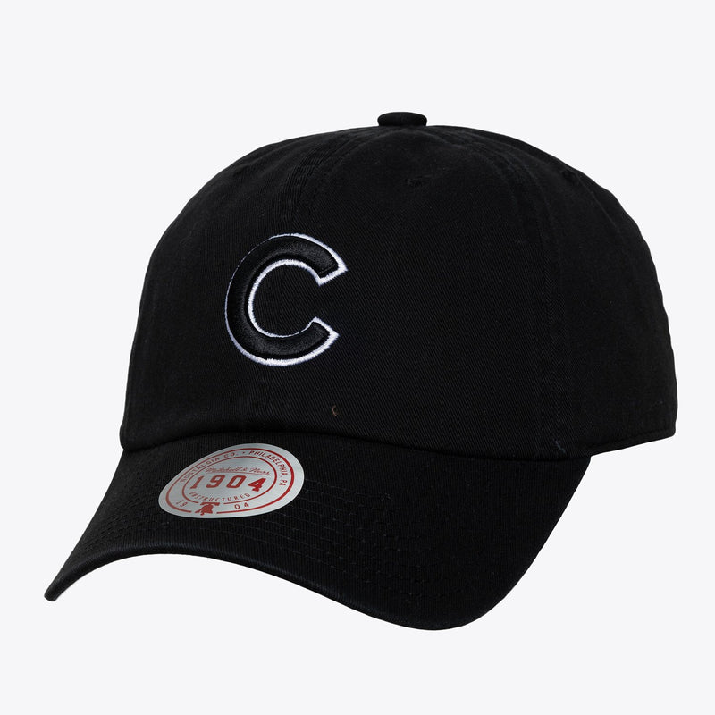 Chicago Cubs Mitchell & Ness Unisex 1904 Strapback Adjustable Hat - Black & White