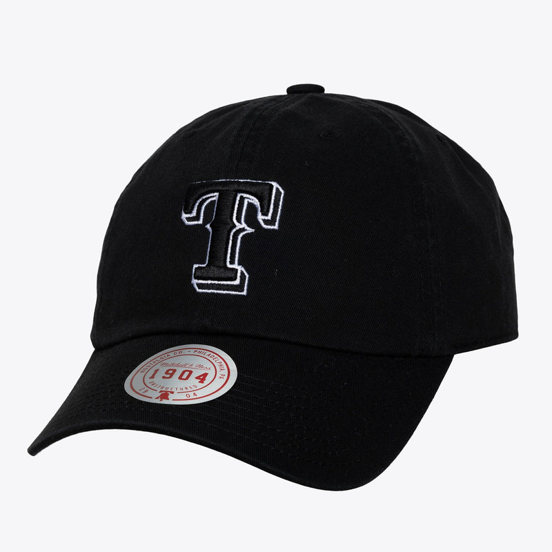 Texas Rangers Mitchell & Ness Unisex 1904 Strapback Adjustable Hat - Black & White