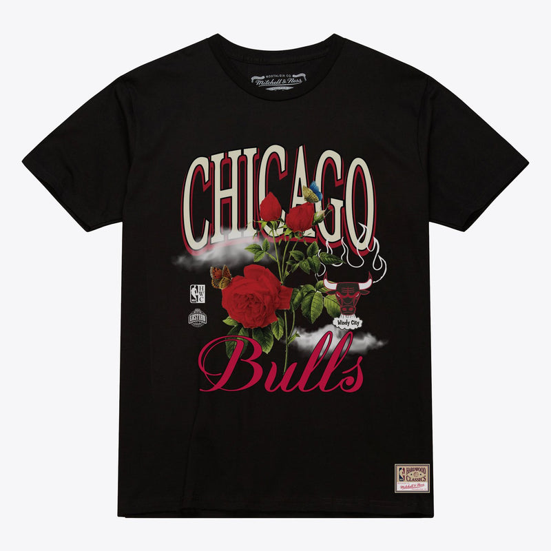 Chicago Bulls Mitchell & Ness Unisex Floral Graphic T-Shirt - Black