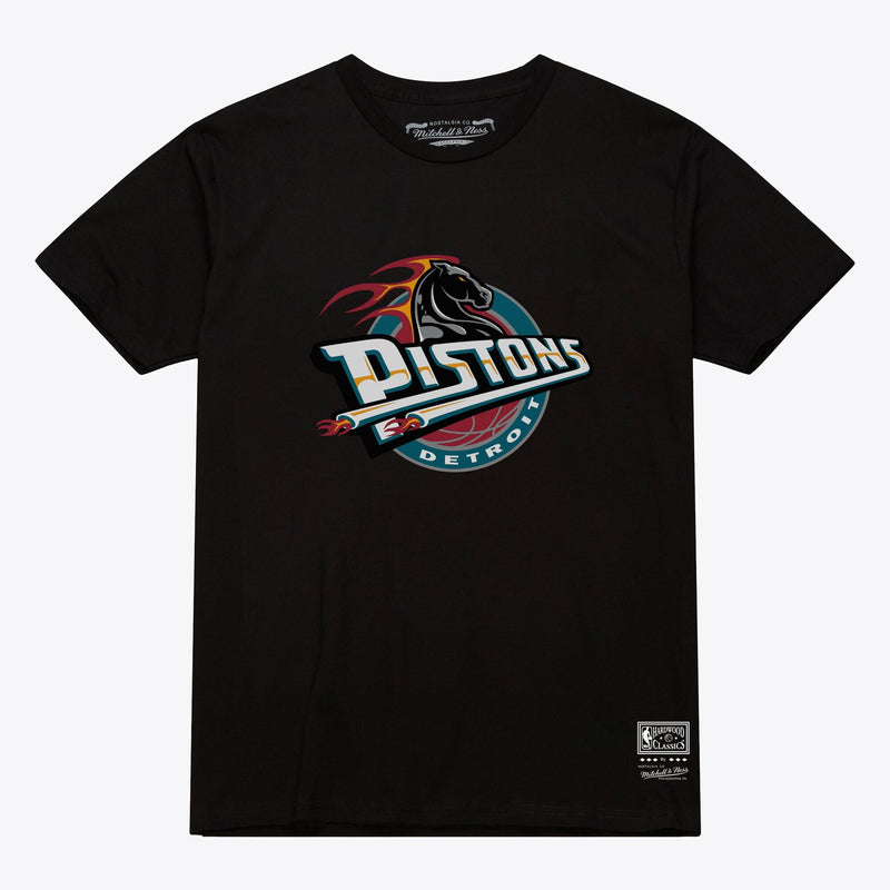 Detroit Pistons Mitchell & Ness Unisex Hardwood Classics Arch T-Shirt - Black