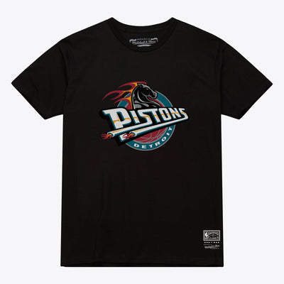 Detroit Pistons Mitchell & Ness Unisex Hardwood Classics Arch T-Shirt - Black