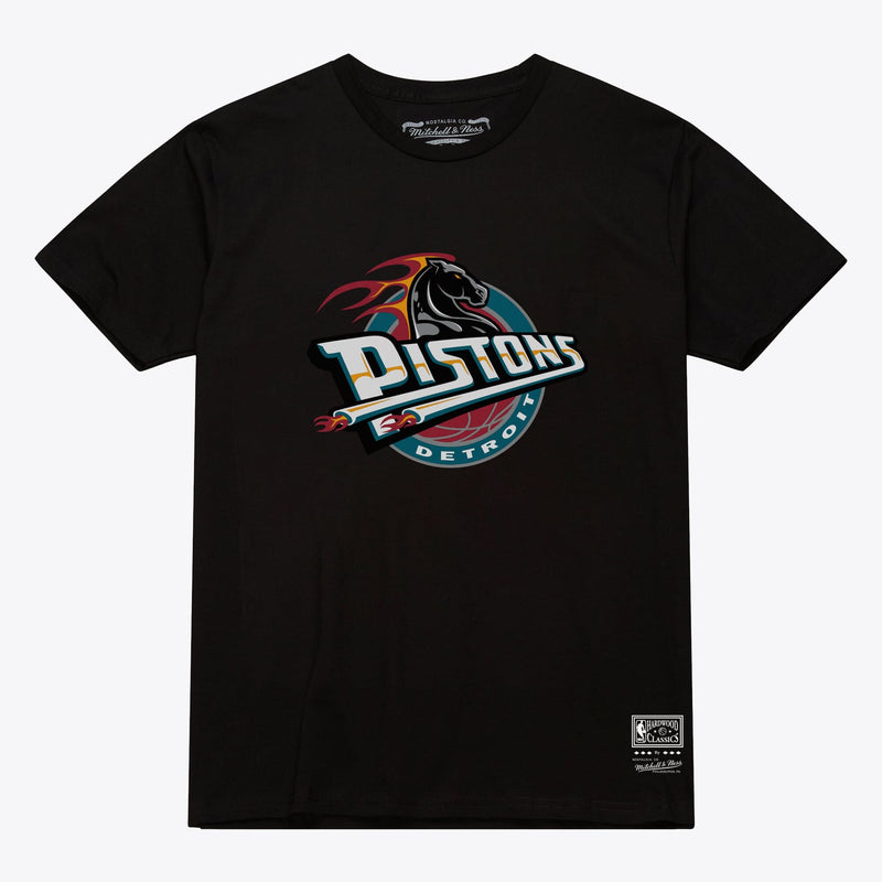 Detroit Pistons Mitchell & Ness Unisex Hardwood Classics Arch T-Shirt - Black