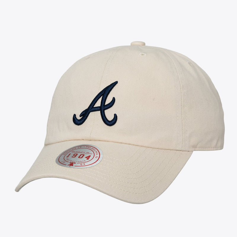 Atlanta Braves Mitchell & Ness Unisex Off-Season 1904 Strapback Adjustable Hat - Cream