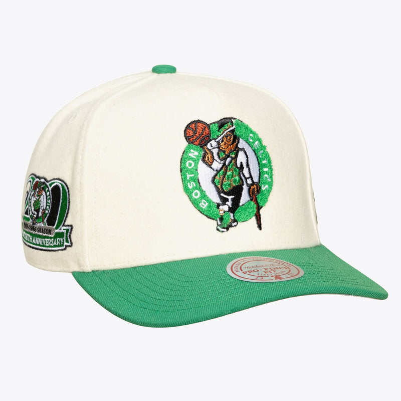 Boston Celtics Mitchell & Ness Unisex Cream Team Pro Adjustable Hat - Cream