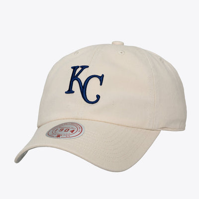 Kansas City Royals Mitchell & Ness Unisex Off-Season 1904 Strapback Adjustable Hat - Cream