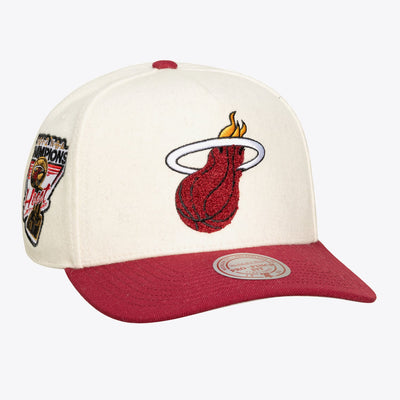 Miami Heat Mitchell & Ness Unisex Cream Team Pro Adjustable Hat - Cream