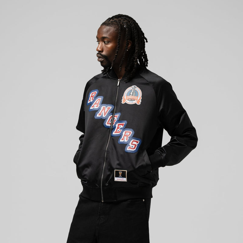 Mark Messier New York Rangers Mitchell & Ness Unisex Maxxed Out Full-Zip Satin Jacket - Black