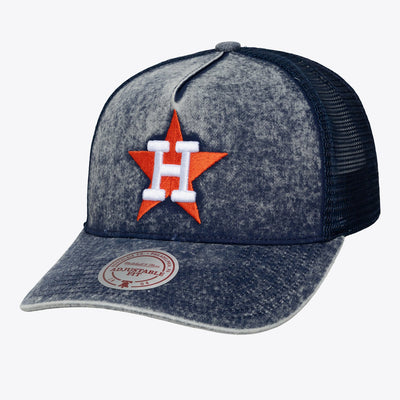 Houston Astros Mitchell & Ness Unisex Cooperstown Gameday Adjustable Trucker Hat - Navy