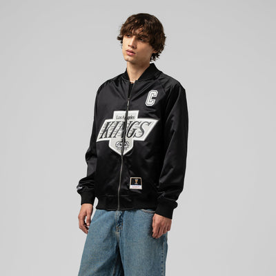 Wayne Gretzky Los Angeles Kings Mitchell & Ness Unisex Maxxed Out Full-Zip Satin Jacket - Black