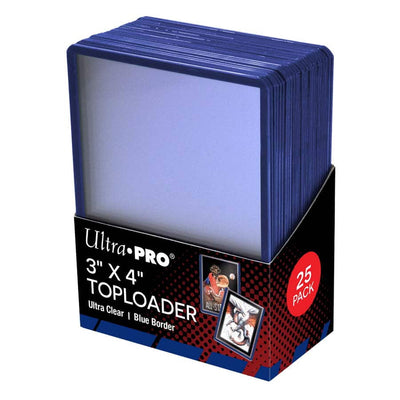 Ultra Pro 3x4 Blue Border Toploader (25 Count) - Standard Size Cards