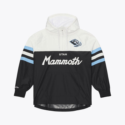 Mitchell & Ness Utah Mammoth Black Head Coach Lightweight Anorak Quarter-Zip Windbreaker