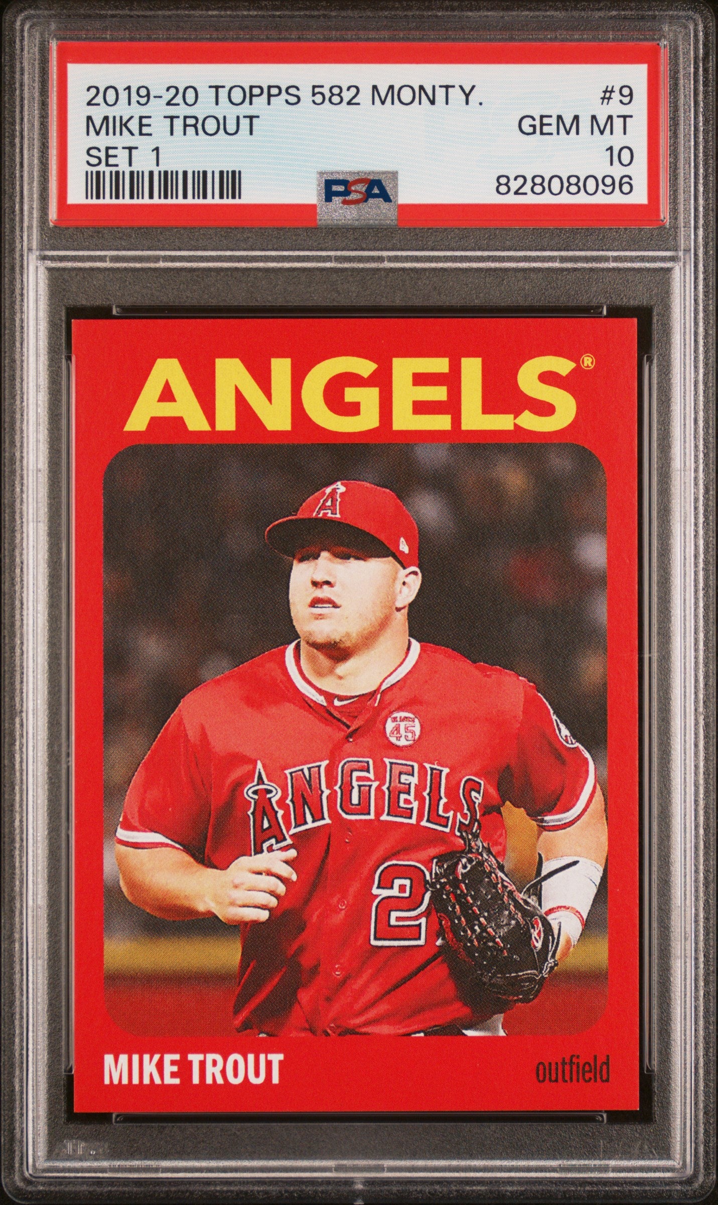 2019 Topps 582 Montgomery Mike Trout #9 Set 1 PSA 10