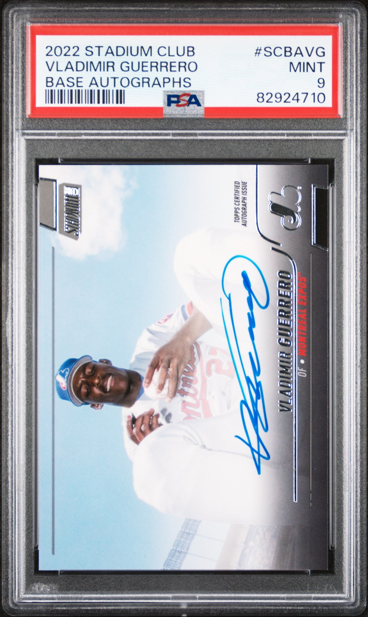 2022 Topps Stadium Club Vladimir Guerrero Autographs #SCBAVG PSA 9