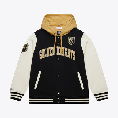 Mitchell & Ness Vegas Golden Knights Black Rinkside Fleece Full-Snap Jacket