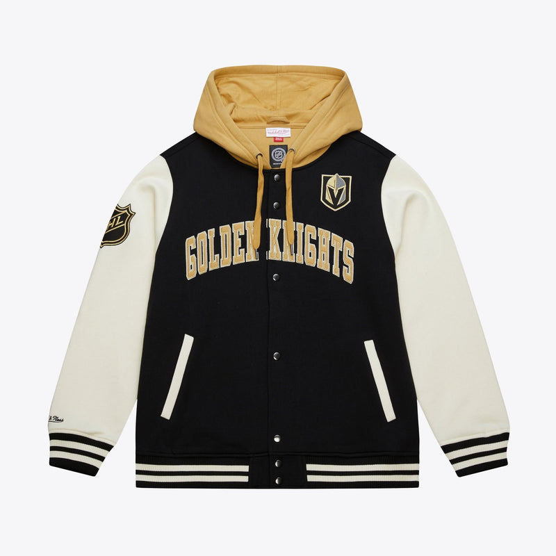 Mitchell & Ness Vegas Golden Knights Black Rinkside Fleece Full-Snap Jacket