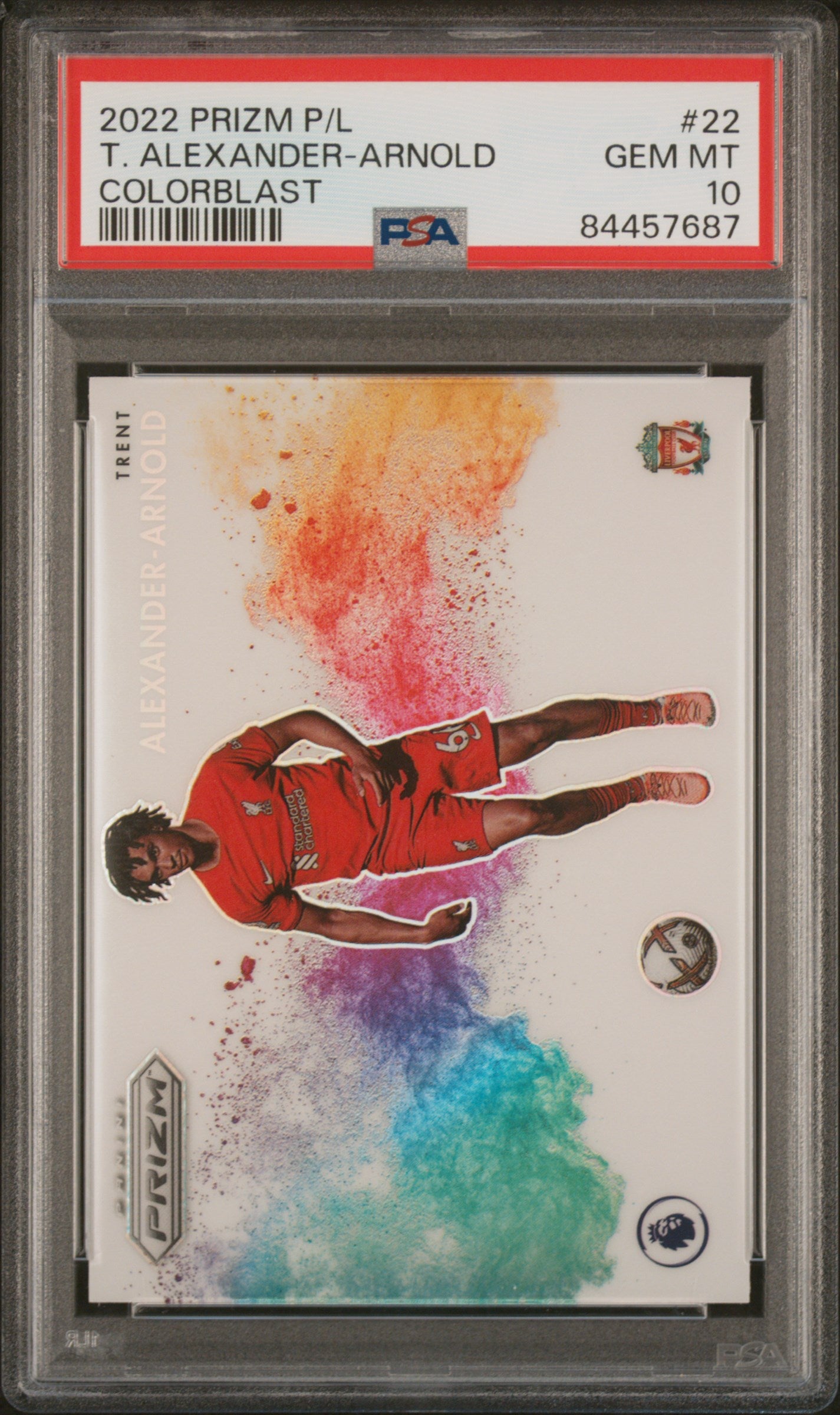 2022 Panini Prizm Premier League #22 Trent Alexander-Arnold Color Blast PSA 10