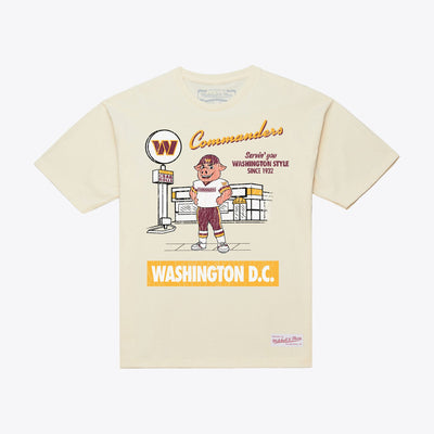 Mitchell & Ness Washington Commanders Cream Deli T-Shirt