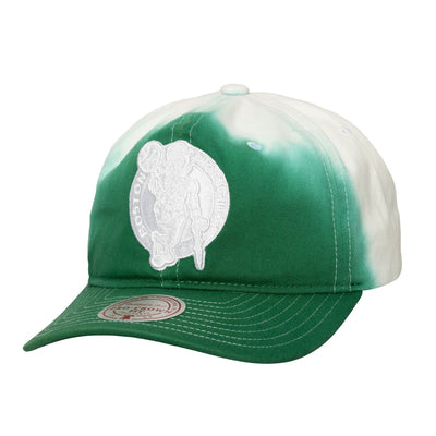 Boston Celtics Mitchell & Ness Dip Dye Pro Crown Adjustable Hat - Kelly Green/White