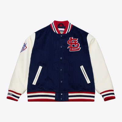 Mitchell & Ness St. Louis Cardinals Navy/White Off Day Varsity Full-Snap Jacket