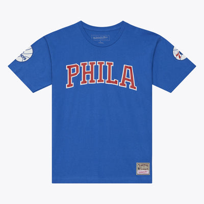 Mitchell & Ness Wilt Chamberlain Philadelphia 76ers Royal Classic Name & Number T-Shirt