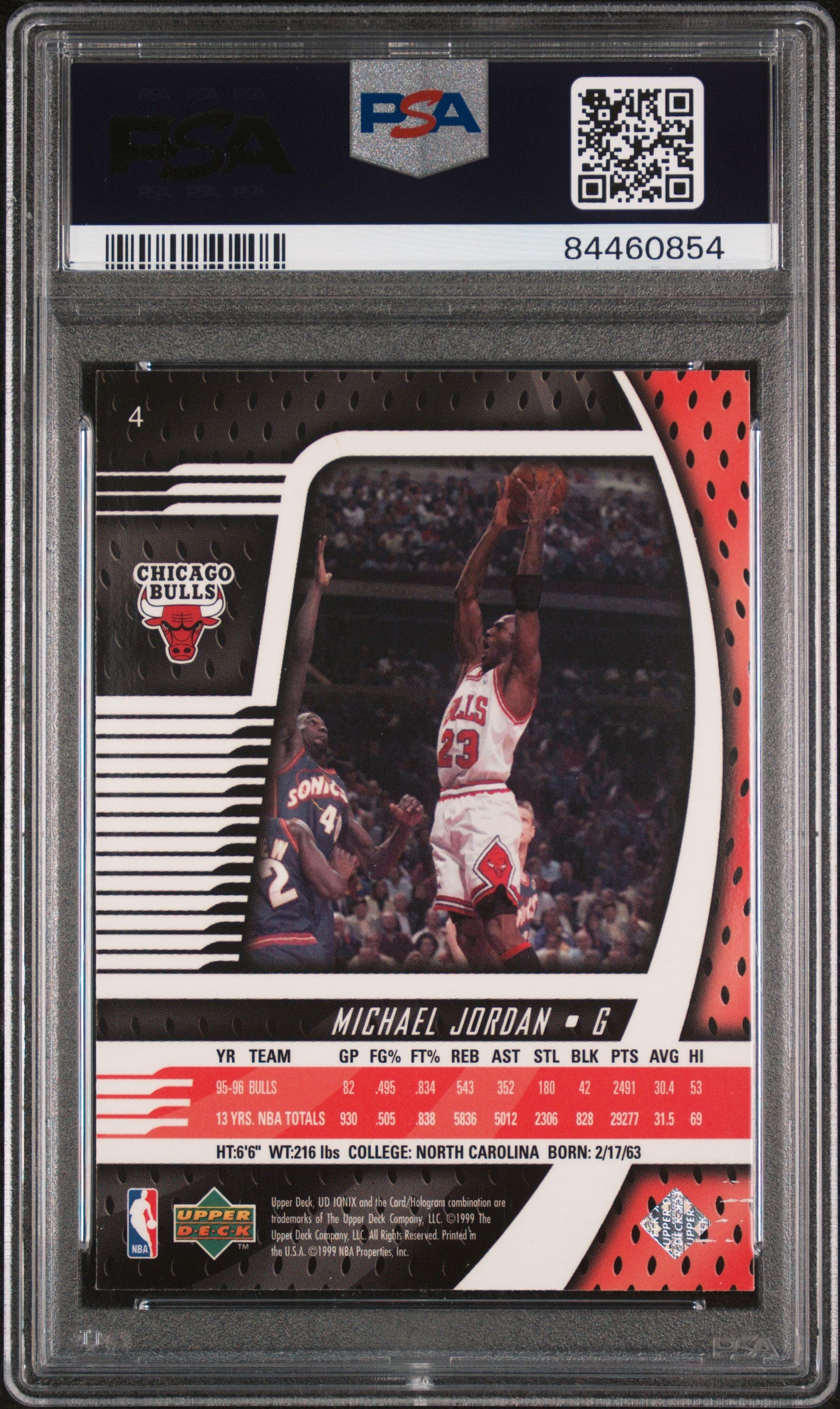 1998 Upper Deck Ionix #4 Michael Jordan PSA 10