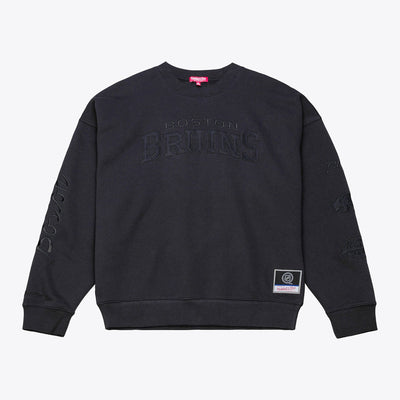 Mitchell & Ness Women's Boston Bruins Black Phantom Fleece Sweatshirt