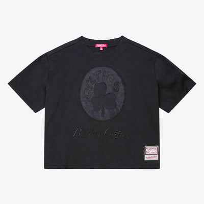Mitchell & Ness Women's Boston Celtics Black Phantom Cropped T-Shirt