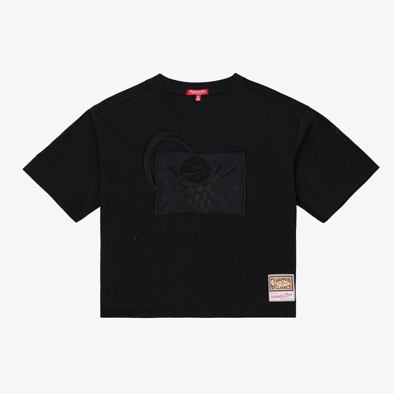 Mitchell & Ness Women's Cleveland Cavaliers Black Phantom Cropped T-Shirt