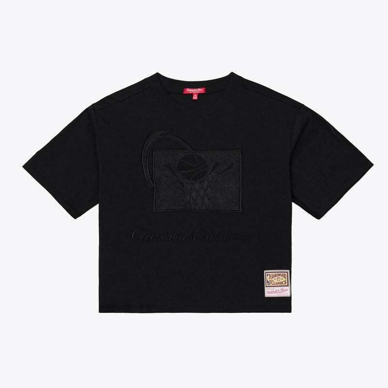 Mitchell & Ness Women's Cleveland Cavaliers Black Phantom Cropped T-Shirt