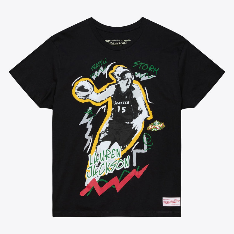 Mitchell & Ness Women's Lauren Jackson Seattle Storm Black Chalked Up Boyfriend T-Shirt