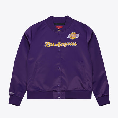 Mitchell & Ness Women's Los Angeles Lakers Purple Vintage Satin Full-Snap Jacket