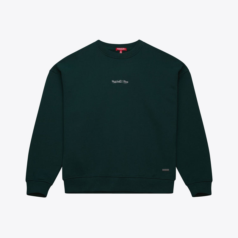 Mitchell & Ness Women's M&N Dark Green M&N Script Crewneck Sweatshirt