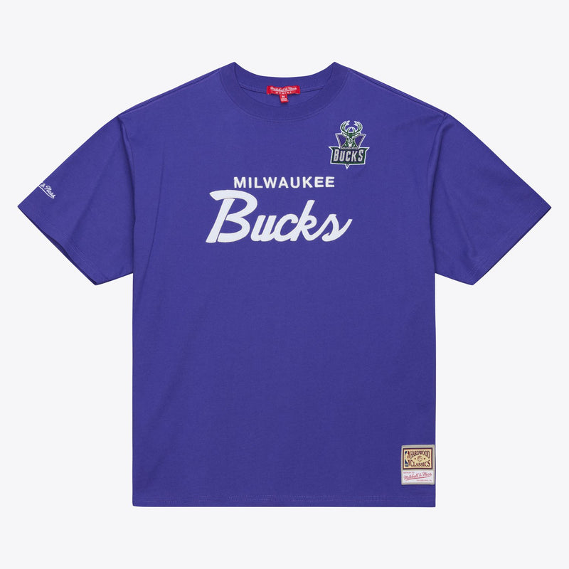 Mitchell & Ness Women's Milwaukee Bucks Purple Head Coach T-Shirt