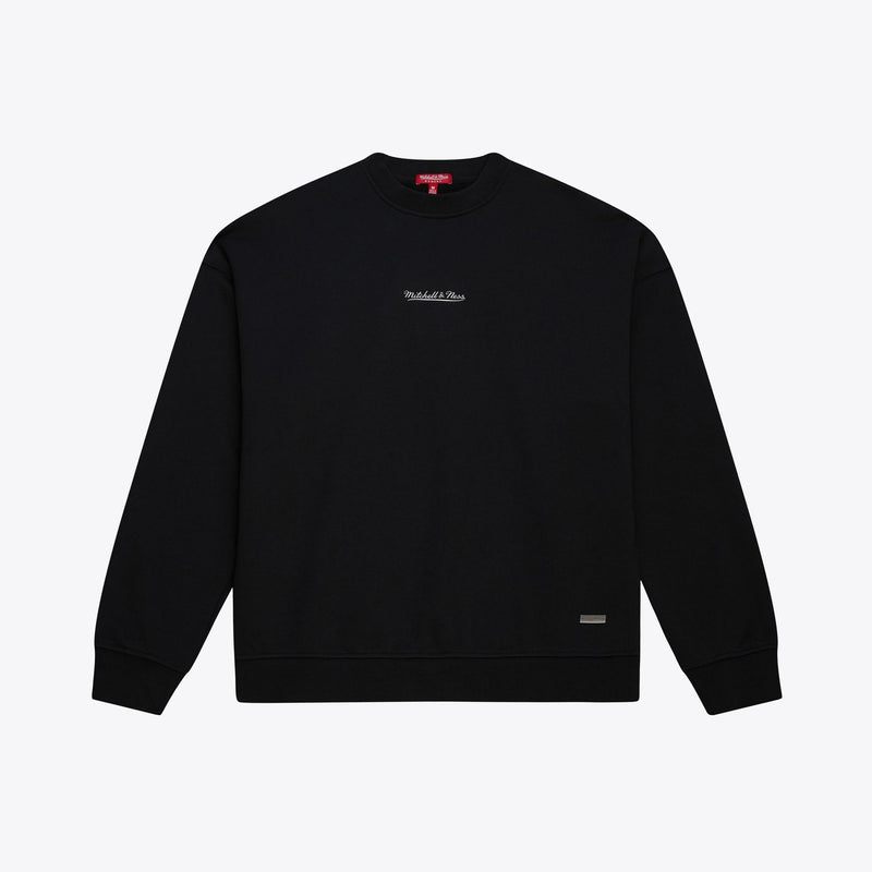 Women's Mitchell & Ness Black Script Pullover Sweatshirt