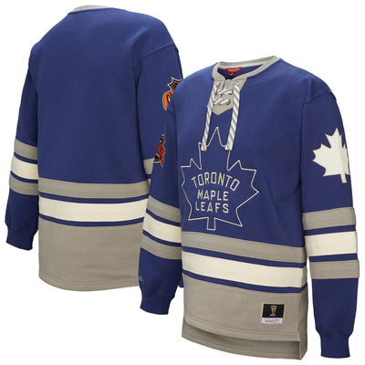 Toronto Maple Leafs Mitchell & Ness Women's Heritage Lace-Up Pullover Sweatshirt - Blue