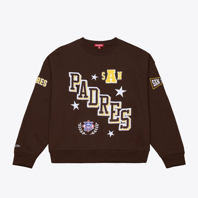 San Diego Padres Mitchell & Ness Women's Pep Rally Sweatshirt - Brown