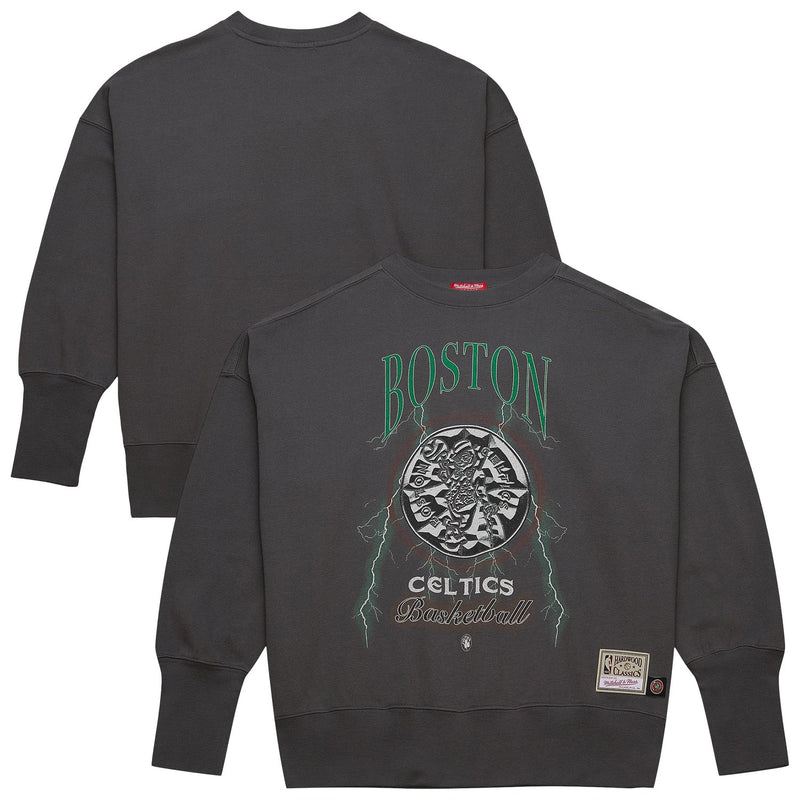 Boston Celtics Mitchell & Ness Women's Hardwood Classics Lightweight Pullover Sweatshirt - Charcoal