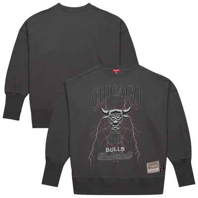 Chicago Bulls Mitchell & Ness Women's Hardwood Classics Lightweight Pullover Sweatshirt - Charcoal