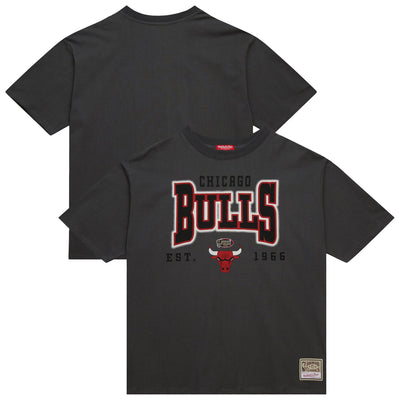Chicago Bulls Mitchell & Ness Women's Hardwood Classics Oversized Boyfriend T-Shirt - Charcoal