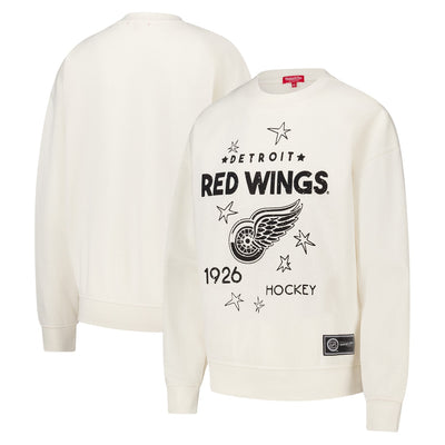 Detroit Red Wings Mitchell & Ness Women's Logo 3.0 Pullover Sweatshirt - Cream