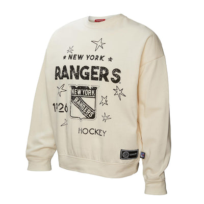 New York Rangers Mitchell & Ness Women's Logo 3.0 Pullover Sweatshirt - Cream