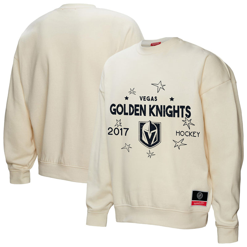 Vegas Golden Knights Mitchell & Ness Women's Logo 3.0 Pullover Sweatshirt - Cream