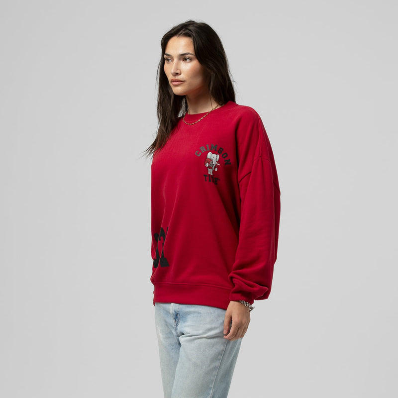 Alabama Crimson Tide Mitchell & Ness Women's Multi-Hit Sweatshirt - Crimson