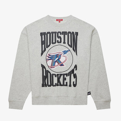 Houston Rockets Mitchell & Ness Women's 3.0 Logo Lightweight Sweatshirt - Heather Gray