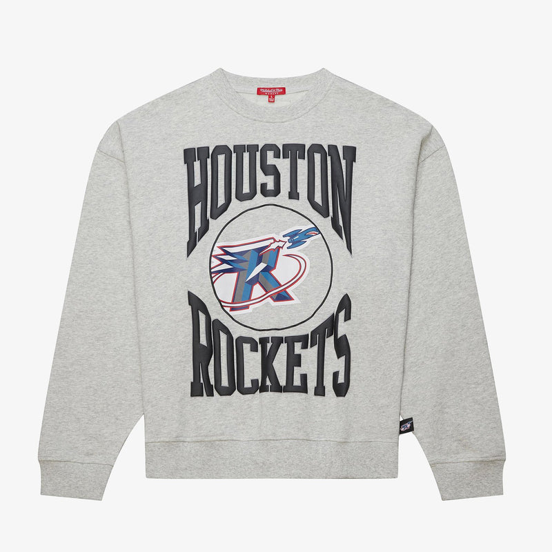 Houston Rockets Mitchell & Ness Women's 3.0 Logo Lightweight Sweatshirt - Heather Gray
