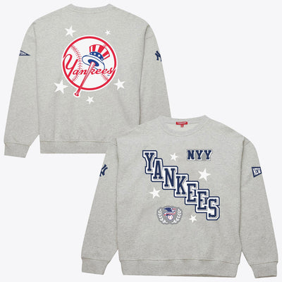 New York Yankees Mitchell & Ness Women's Pep Rally Sweatshirt - Heather Gray