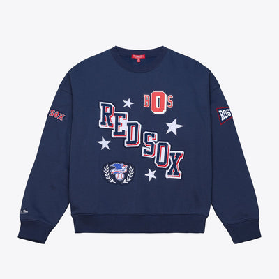 Boston Red Sox Mitchell & Ness Women's Pep Rally Sweatshirt - Navy